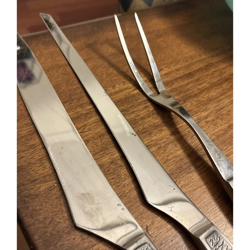 Arthur Salm Stainless Japan ASF3 DYNASTY 3-pc Carving‎ Set Fork & Knives